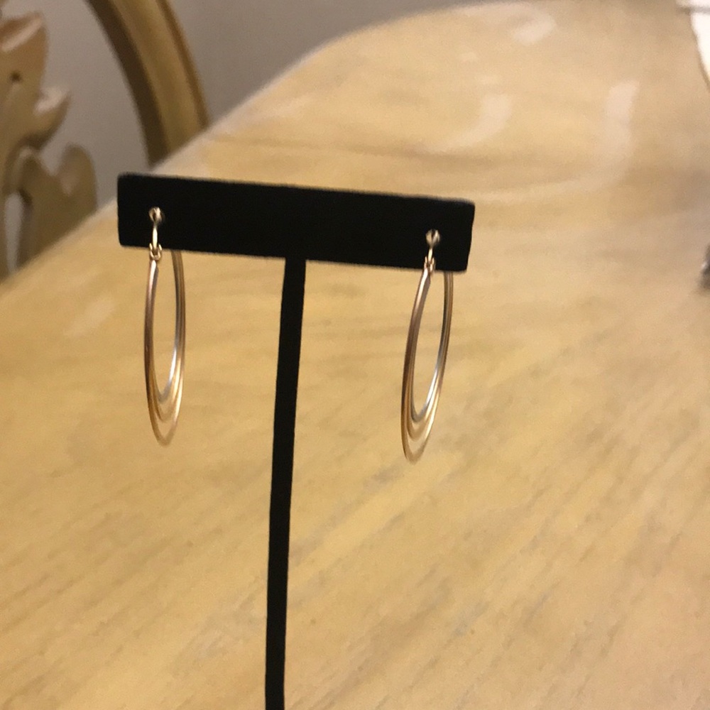 Stainless steel medium size hoop earrings